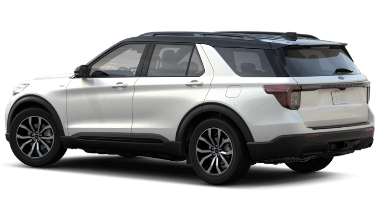 2025 Star White Metallic Tri-Coat Ford Explorer ST-Line RWD SUV