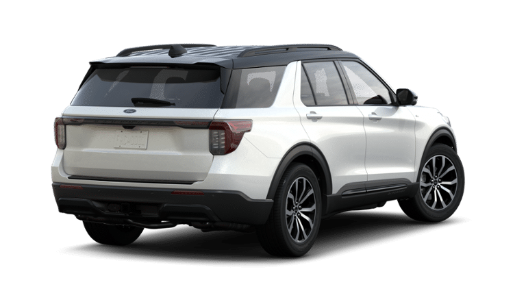 2025 Star White Metallic Tri-Coat Ford Explorer ST-Line RWD SUV
