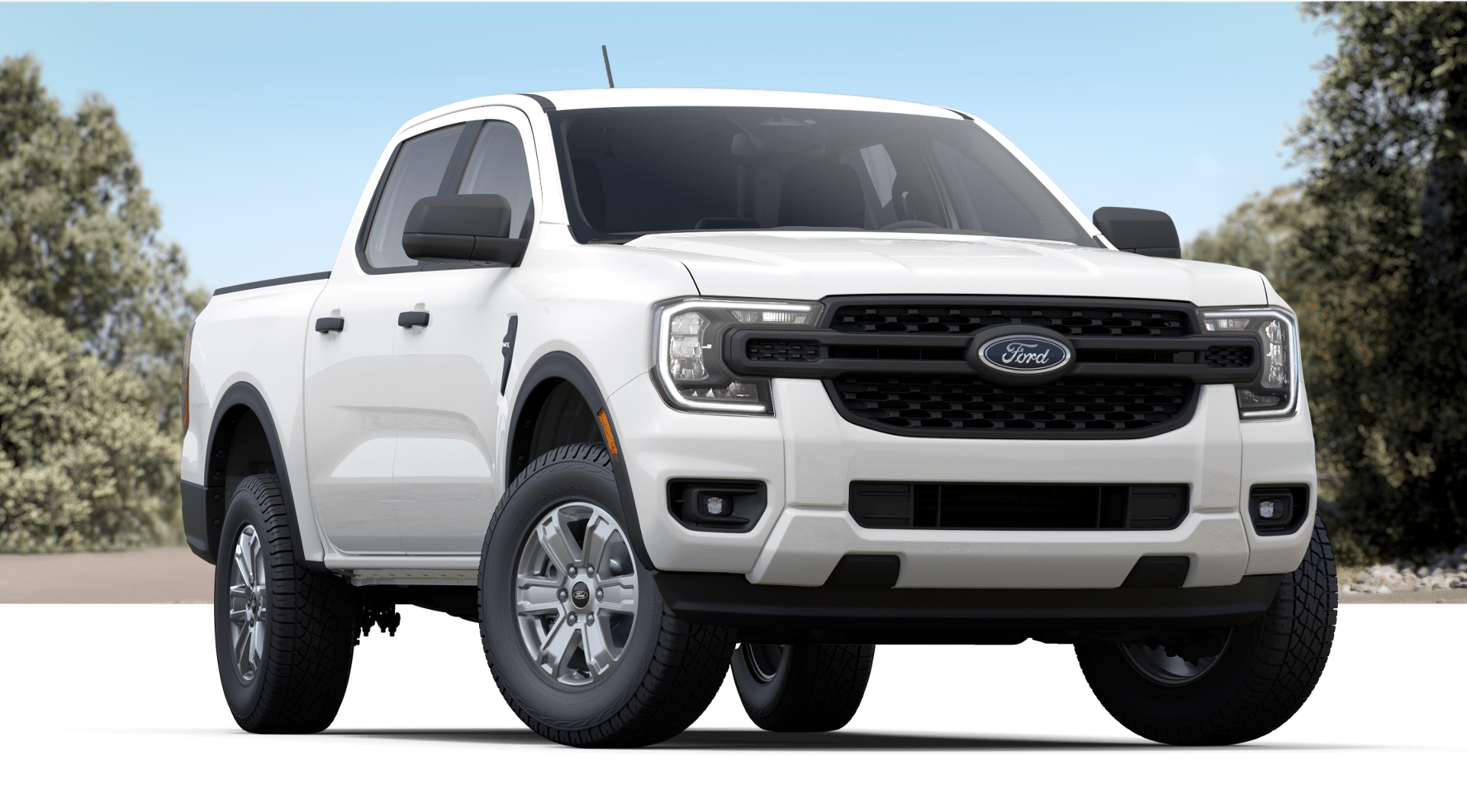 A white 2024 Ford Ranger XL trim level.